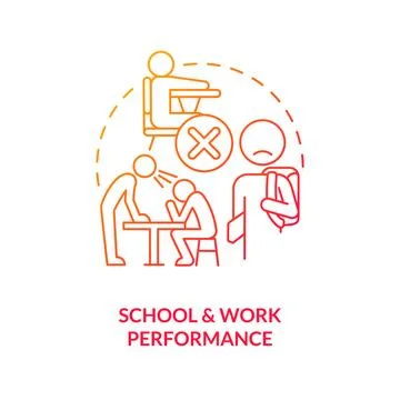 School and work performance red gradient concept icon Stock Illustration