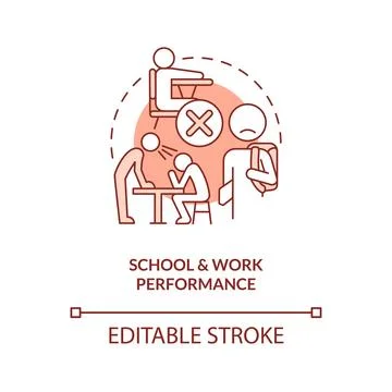 School and work performance terracotta concept icon Stock Illustration
