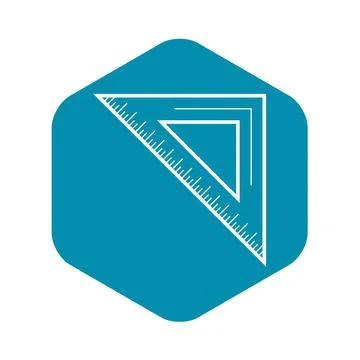 School angle ruler icon, outline style Stock Illustration