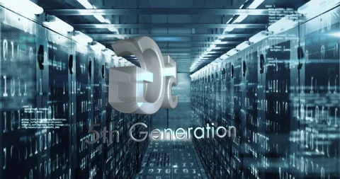 In school, animation of futuristic data center corridor with digital elements Stock Footage 304839892