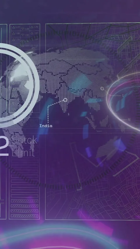 In school, animation showing digital data visualization with graphs and India Stock Footage 344285105