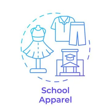 School apparel blue gradient concept icon イラスト素材