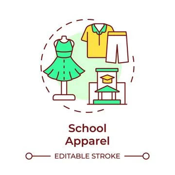 School apparel multi color concept icon イラスト素材