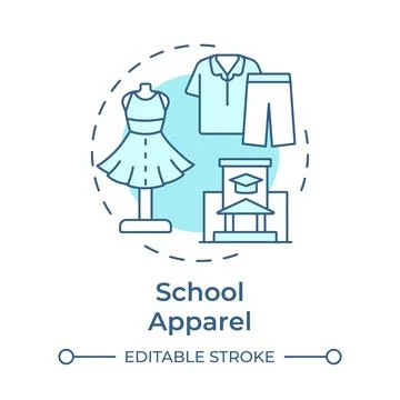 School apparel soft blue concept icon Illustrazione stock