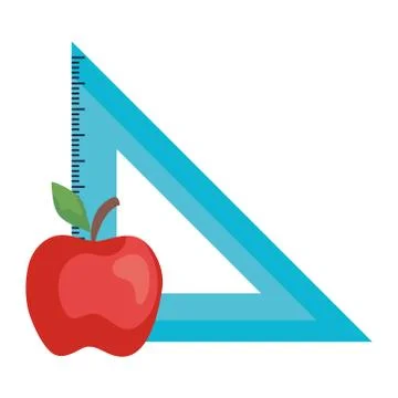 School apple and ruler vector design Stock Illustration