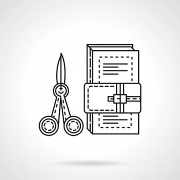 School art tools flat line vector icon イラスト素材