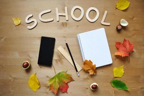 School autumn background Stock Photos