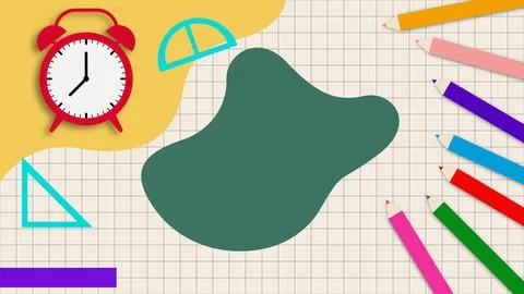 School background with alarm clock イラスト素材