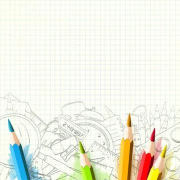 School background Illustrazione stock