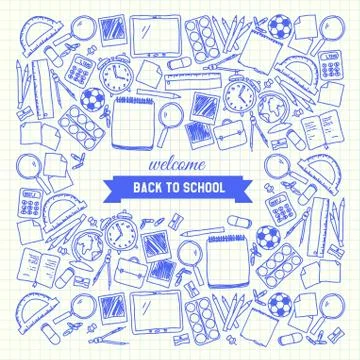 School background Stock-Illustration