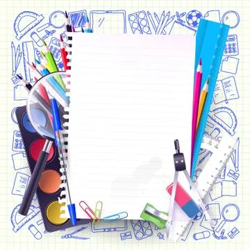 School background Illustrazione stock