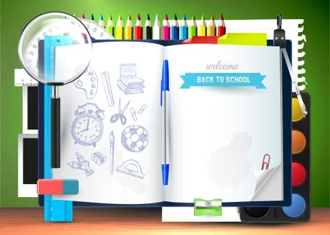 School background Stock Illustration