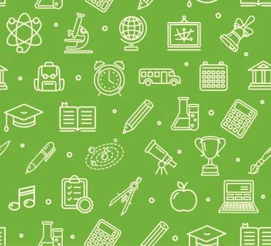 School Background Pattern. Vector Illustrazione stock