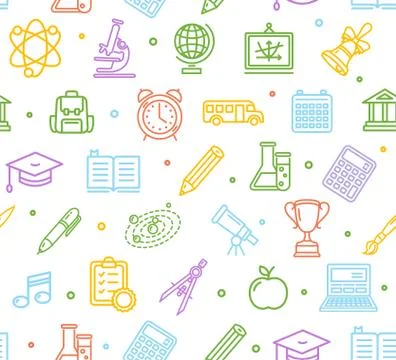School Background Pattern. Vector Stock Illustration