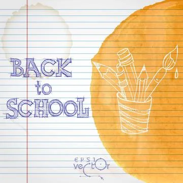 School Background School Background Of School Supplies. Vector illustratio... Stock Photos