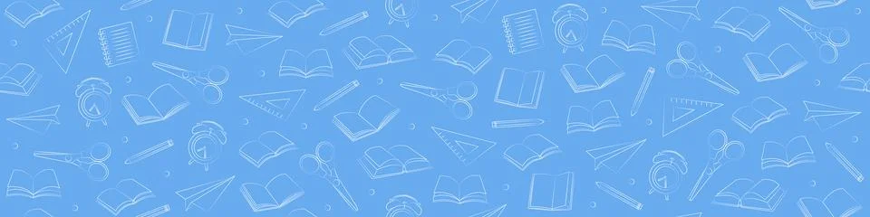 School background. Seamless background with doodles Stockillustratie