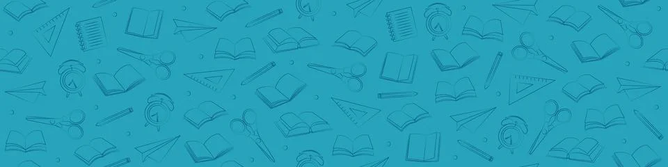 School background. Seamless background with doodles. Vector イラスト素材
