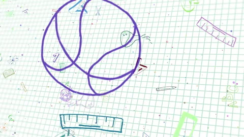 School backgrounds with educational subjects and supplies graphic icon elements  Stock Footage 281564625