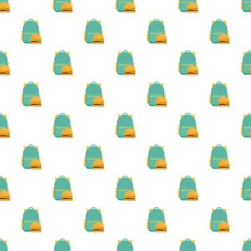 School backpack and burger seamless pattern background Stock Illustration
