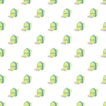 School backpack and lunch box seamless pattern Stockillustratie
