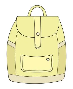 School backpack black and yellow Stock Illustration