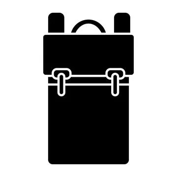School backpack black flat icon. Back to school. Vector illustration isolated  스톡 일러스트