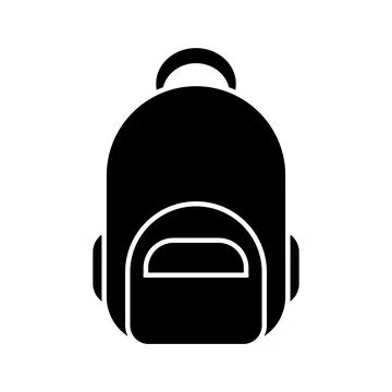 School backpack black flat icon. Back to school. Vector illustration isolated  스톡 일러스트
