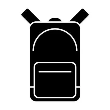 School backpack black flat icon. Back to school. Vector illustration isolated  イラスト素材
