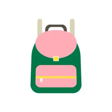 School backpack for children on white background. Vector illustration in trendy Stock Illustration