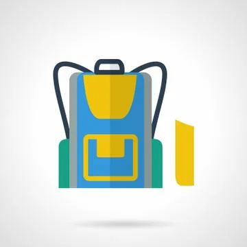 School backpack flat color vector icon イラスト素材