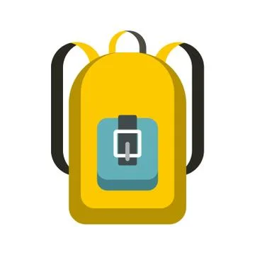 School backpack icon, flat style イラスト素材
