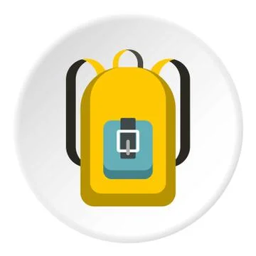 School backpack icon, flat style イラスト素材