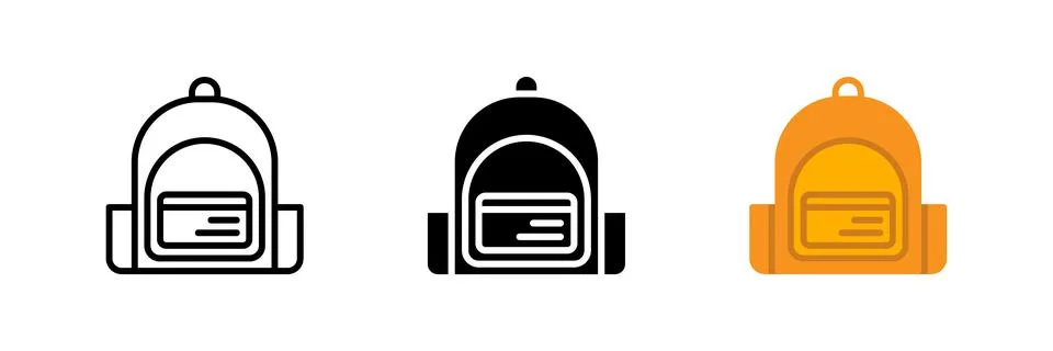 A school backpack icon, ideal for representing students, school supplies, l.. Stock Illustration