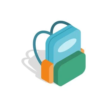 School backpack icon, isometric 3d style Stock Illustration