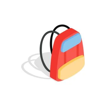 School backpack icon, isometric 3d style Stock Illustration