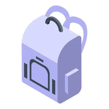 School backpack icon isometric style Stock Illustration