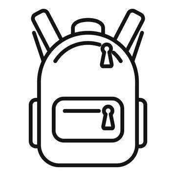 School backpack icon outline vector. Paper form Stock Illustration