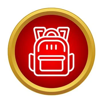 School backpack icon symbolizing education and student life Stock Illustration