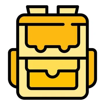 School backpack icon vector flat 스톡 일러스트
