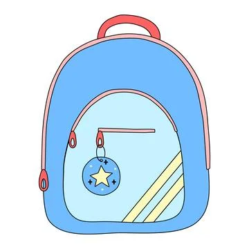 School backpack, ideal for education and school themed designs, doodle style Illustration