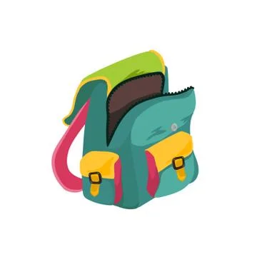 School backpack isolated Illustrazione stock