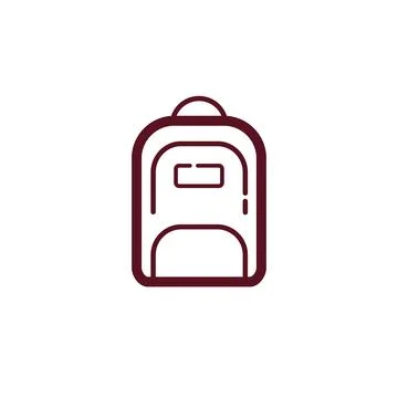 School backpack line icon minimalist education and student bag symbol Иллюстрация