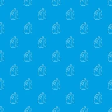 School backpack pattern seamless blue Illustrazione stock