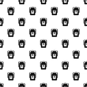 School backpack pattern, simple style イラスト素材