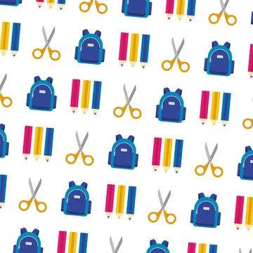 School backpack pattern. Vector Stock Illustration