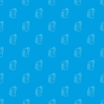 School backpack pattern vector seamless blue Stock Illustration