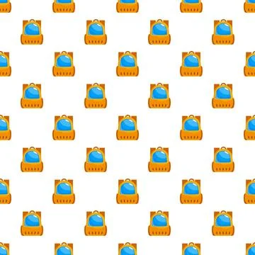 School backpack seamless pattern on white background 스톡 일러스트