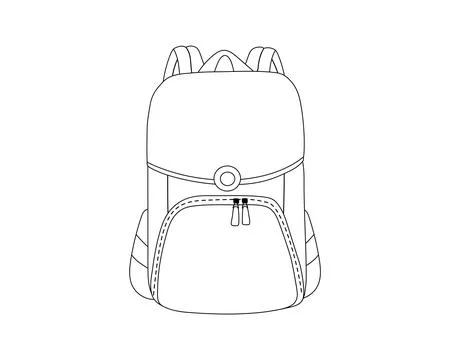 School backpack in simple line style.Vector illustration Stock Illustration