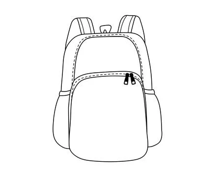 School backpack in simple line style.Vector illustration Stock Illustration