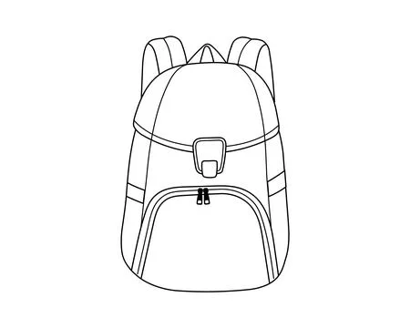 School backpack in simple line style.Vector illustration Stock Illustration
